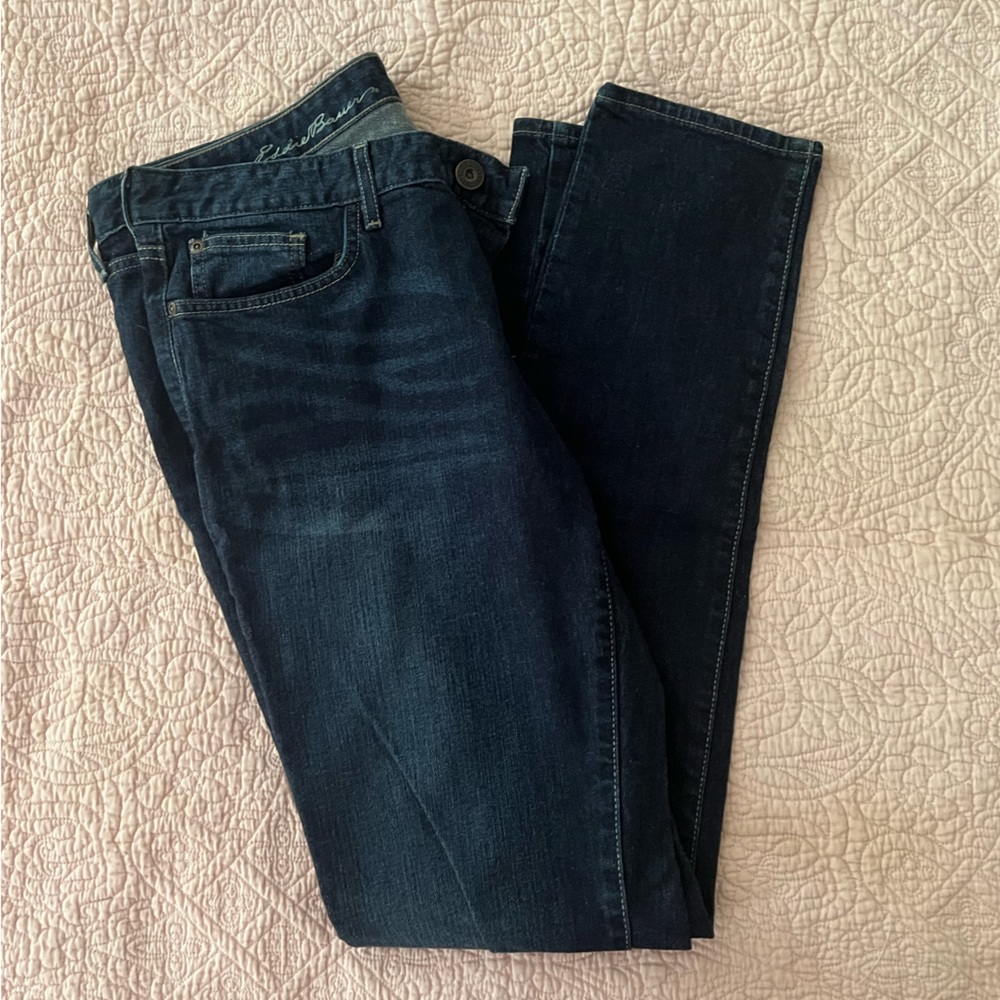 3/$10 12 Long Dark Wash Eddie Bauer Modern Slim Jeans
